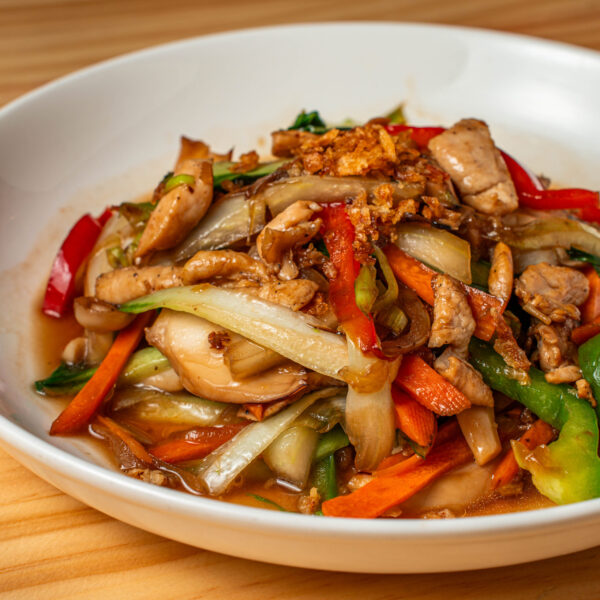Verdures al wok amb pollastre – Rau Xào Gà